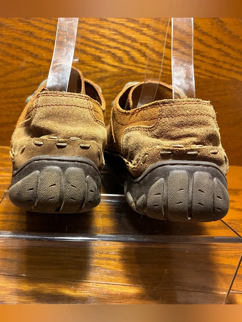 Y2K VTG Dexter Suede Leather Moc Toe Lace Up Walking Shoes Brown Men’s Size 10.5